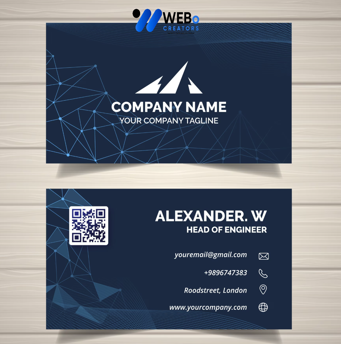 Elegant Professional Business card design with golden stripes Agency in Kuwait