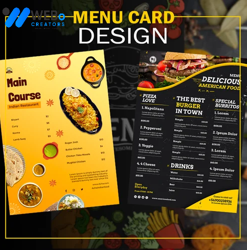 Restaurant digital menu board Kuwait menu printing services online food menu design 2026